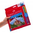 Kredki ołówkowe Faber Castell 36 kolorów + 3 kredki dwustronne + ołówek + temperówka
