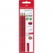 Zestaw ołówków czerwonych Grip 2001 + gumka  Faber Castell