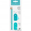 Zestaw Faber Castell ołówek temperówka gumka Sparkle Pearly Sleeve turkusowy