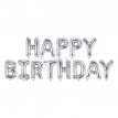 Balon foliowy Happy Birthday srebrny