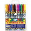 Długopis żelowy Panta Plast brokatowy 12 kolorów
